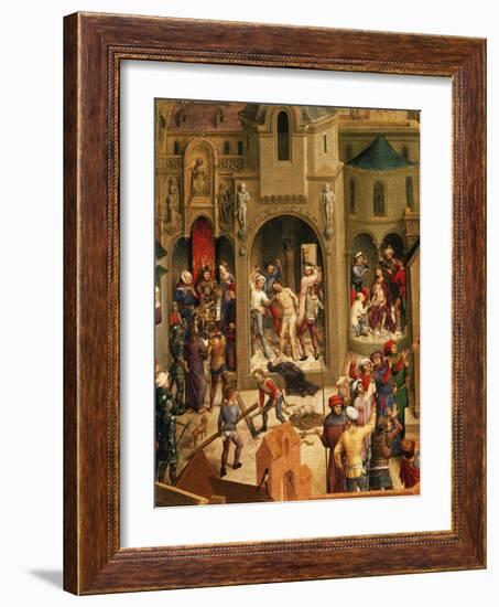 Scourging and Crowning with Thorns, Detail from Passion of Christ, 1471-Hans Memling-Framed Giclee Print