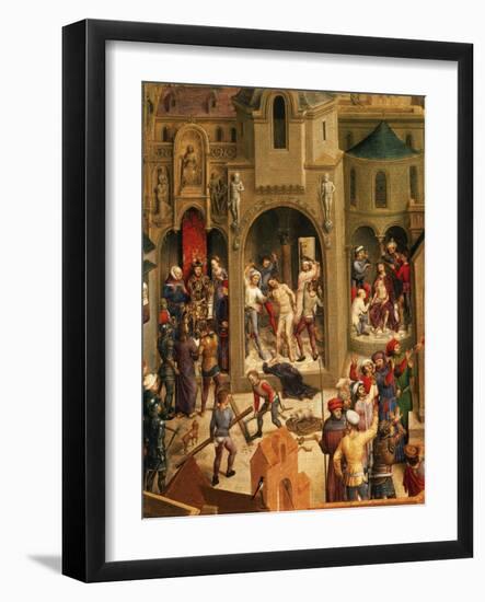 Scourging and Crowning with Thorns, Detail from Passion of Christ, 1471-Hans Memling-Framed Giclee Print