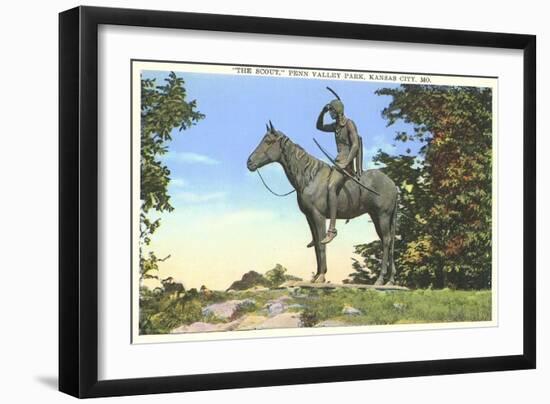 Scout Statue, Kansas City, Missouri-null-Framed Art Print