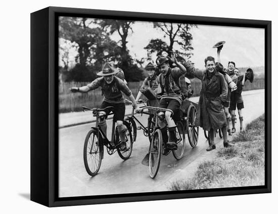 Scouts on Bikes 1930-null-Framed Stretched Canvas