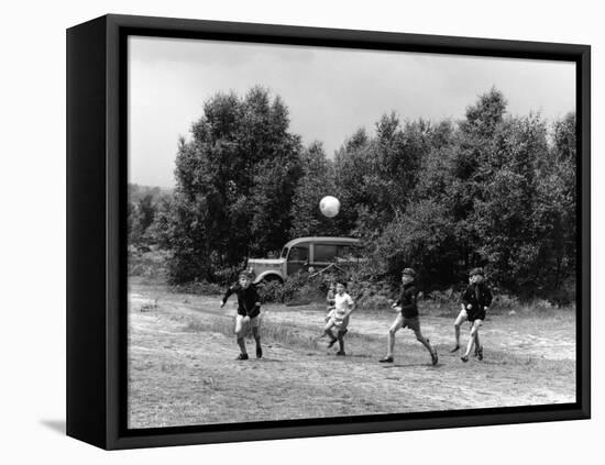 Scouts Playing Football-null-Framed Premier Image Canvas