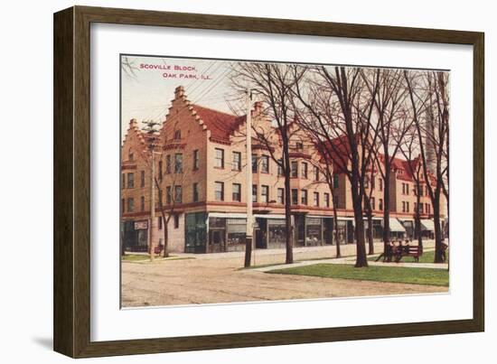 Scoville Block, Oak Park, Illinois-null-Framed Art Print