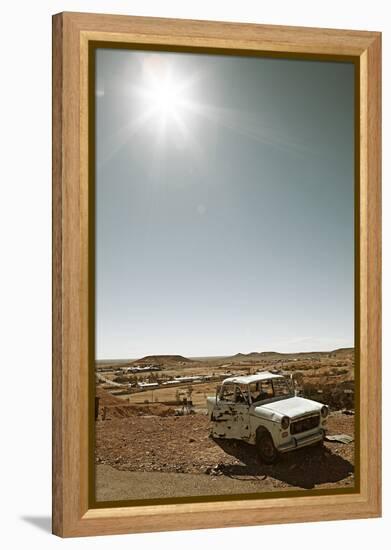 Scrap vehicle in Coober Pedy, outback Australia-Rasmus Kaessmann-Framed Premier Image Canvas