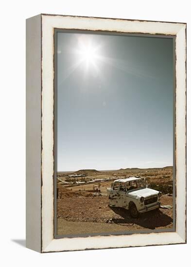 Scrap vehicle in Coober Pedy, outback Australia-Rasmus Kaessmann-Framed Premier Image Canvas