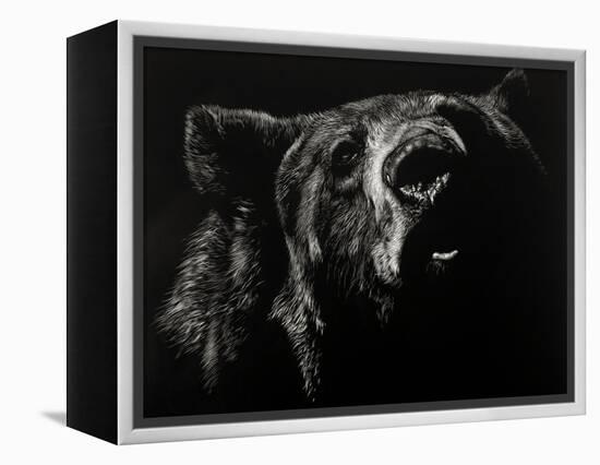 Scratchboard Critic-Julie Chapman-Framed Stretched Canvas