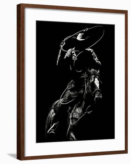 Scratchboard Rodeo VII-Julie Chapman-Framed Art Print