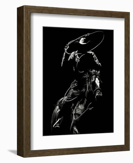 Scratchboard Rodeo VII-Julie Chapman-Framed Art Print