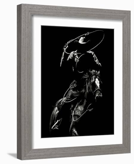 Scratchboard Rodeo VII-Julie Chapman-Framed Art Print