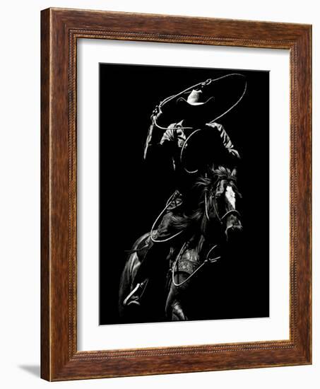 Scratchboard Rodeo VII-Julie Chapman-Framed Art Print