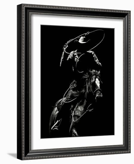 Scratchboard Rodeo VII-Julie Chapman-Framed Art Print