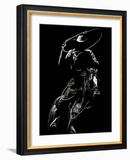 Scratchboard Rodeo VII-Julie Chapman-Framed Art Print