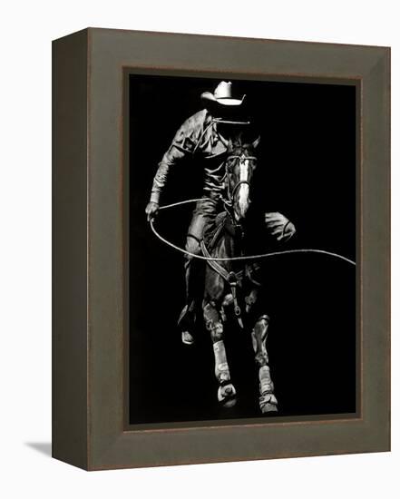 Scratchboard Rodeo VIII-Julie Chapman-Framed Stretched Canvas
