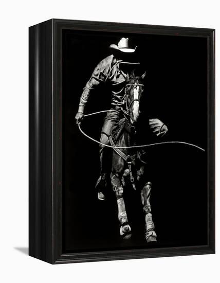 Scratchboard Rodeo VIII-Julie Chapman-Framed Stretched Canvas