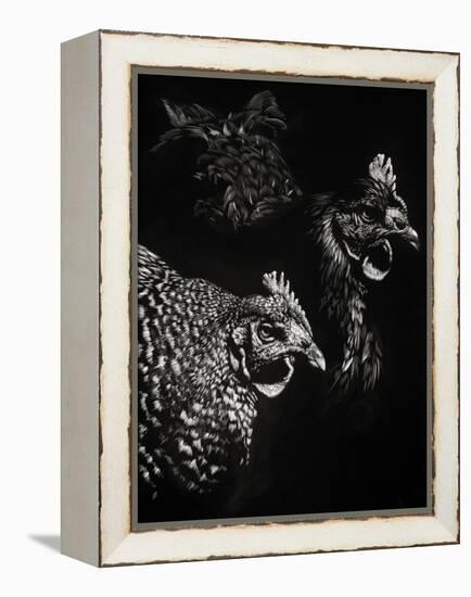 Scratchboard Skeptics-Julie Chapman-Framed Stretched Canvas