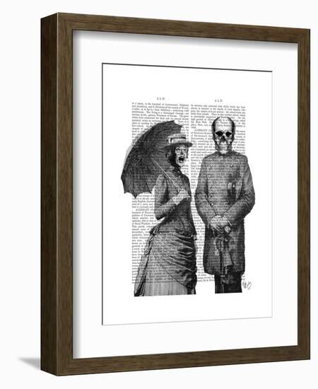 Screaming Woman and Skull-Fab Funky-Framed Art Print