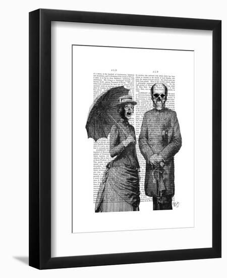 Screaming Woman and Skull-Fab Funky-Framed Art Print