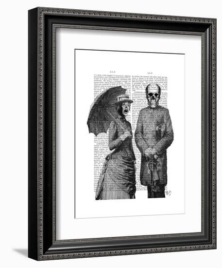 Screaming Woman and Skull-Fab Funky-Framed Art Print