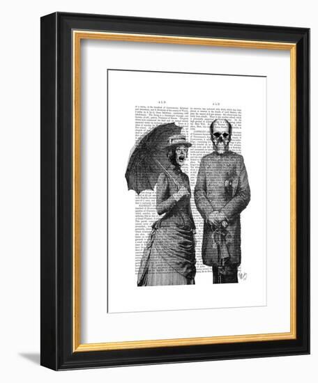 Screaming Woman and Skull-Fab Funky-Framed Art Print