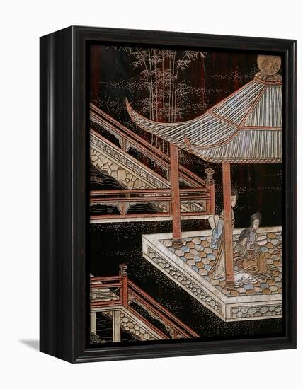 Screen Called 'Coromandel' with Scenes from the Life in the Forbidden Town of Peking: Women-null-Framed Premier Image Canvas