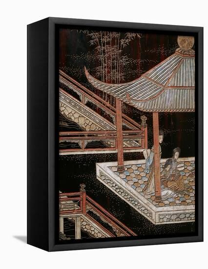 Screen Called 'Coromandel' with Scenes from the Life in the Forbidden Town of Peking: Women-null-Framed Premier Image Canvas