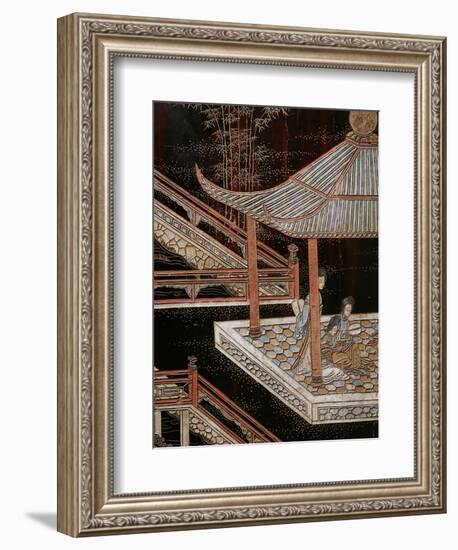 Screen Called 'Coromandel' with Scenes from the Life in the Forbidden Town of Peking: Women-null-Framed Giclee Print