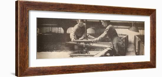 Screwing Down the Yeast in a Burton-On-Trent Brewery', c1916, (1935)-Unknown-Framed Photographic Print