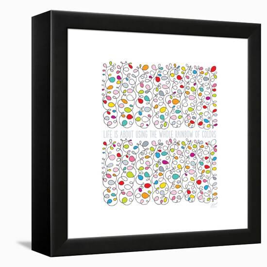 Scribbles - Life Is-Dominique Vari-Framed Stretched Canvas