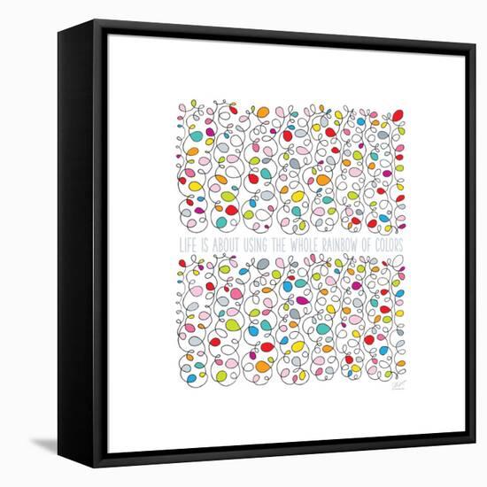 Scribbles - Life Is-Dominique Vari-Framed Stretched Canvas