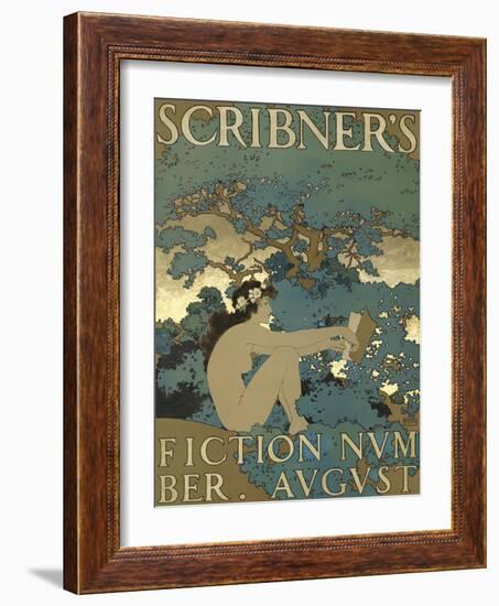 Scribner's Fiction Number. August-Maxfield Parrish-Framed Art Print