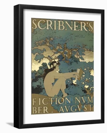 Scribner's Fiction Number. August-Maxfield Parrish-Framed Art Print