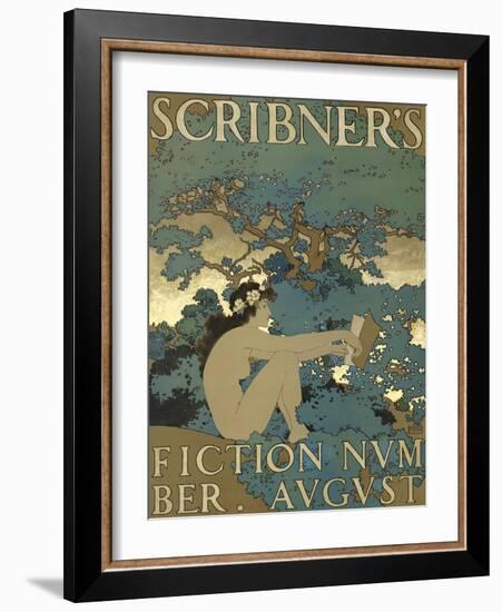 Scribner's Fiction Number. August-Maxfield Parrish-Framed Art Print