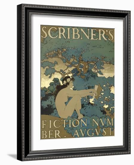 Scribner's Fiction Number. August-Maxfield Parrish-Framed Art Print