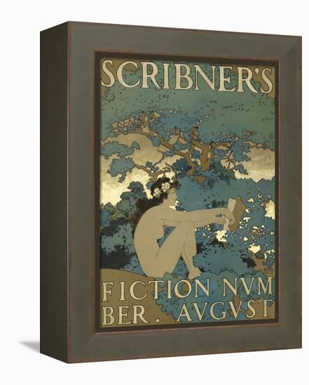 Scribner's Fiction Number. August-Maxfield Parrish-Framed Stretched Canvas