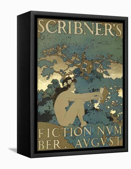 Scribner's Fiction Number. August-Maxfield Parrish-Framed Stretched Canvas