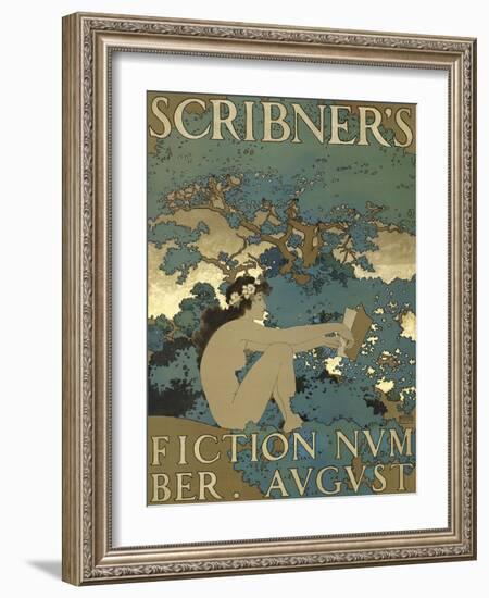 Scribner's Fiction Number. August-Maxfield Parrish-Framed Art Print