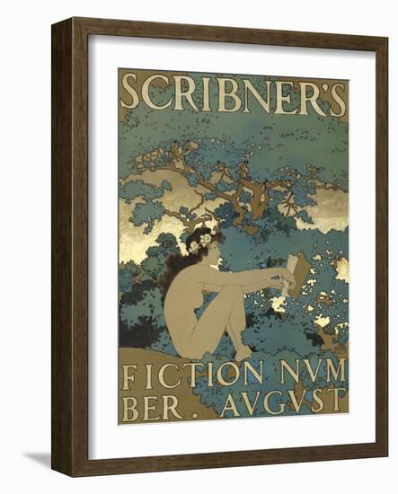 Scribner's Fiction Number. August-Maxfield Parrish-Framed Art Print