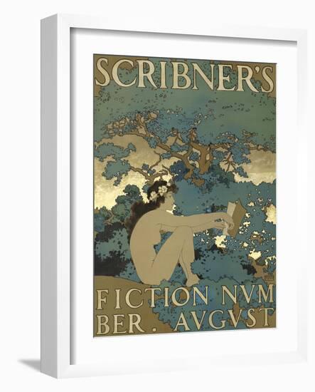 Scribner's Fiction Number. August-Maxfield Parrish-Framed Art Print