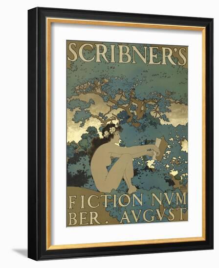 Scribner's Fiction Number. August-Maxfield Parrish-Framed Art Print