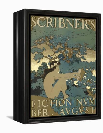 Scribner's Fiction Number. August-Maxfield Parrish-Framed Stretched Canvas