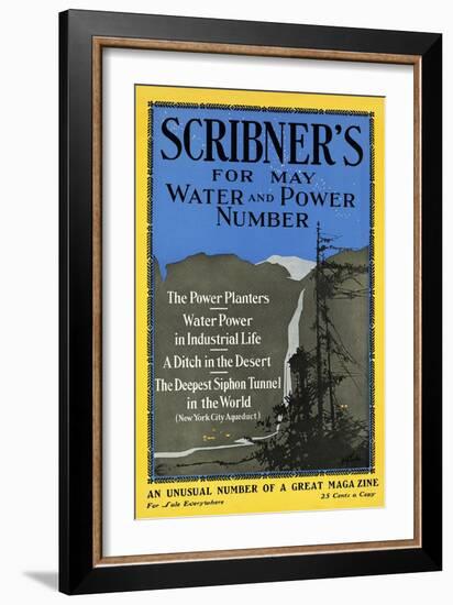 Scribner's For May, Water And Power Number-Adolph Treidler-Framed Art Print