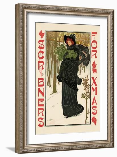 Scribners for Xmas-Louis Rhead-Framed Art Print