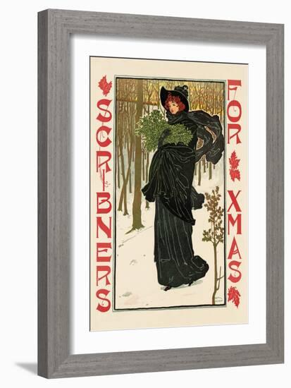 Scribners for Xmas-Louis Rhead-Framed Art Print