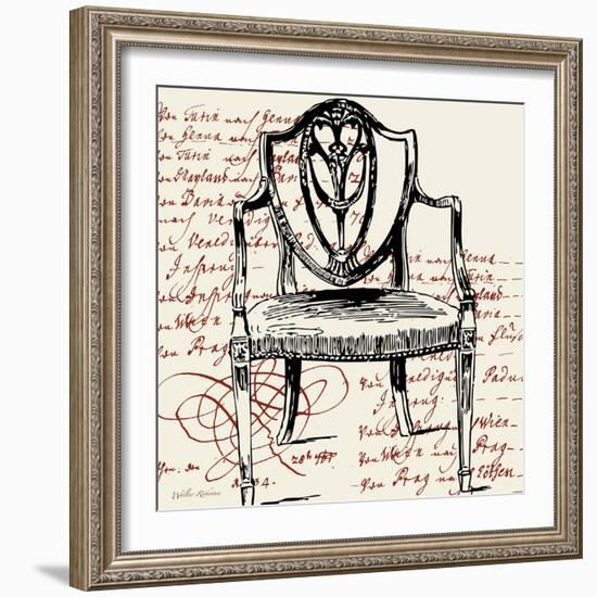 Script Arm Chair-Walter Robertson-Framed Art Print