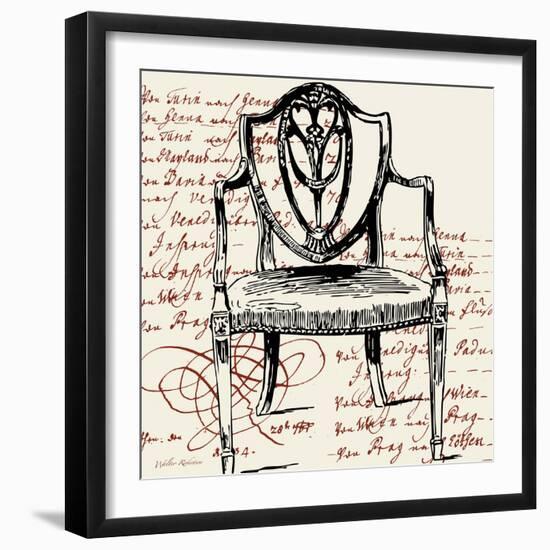 Script Arm Chair-Walter Robertson-Framed Art Print