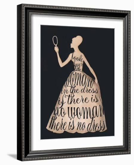 Script Dress-Lisa Jones-Framed Art Print