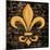 Scripted Gold Fleur De Lis I-Vivien Rhyan-Mounted Art Print