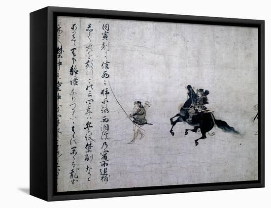 Scroll depicting the samurai Minamoto Yoshitomo, Japanese, Kamakura period, 1185-1333-Werner Forman-Framed Premier Image Canvas