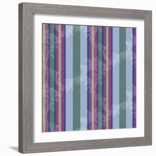 Scroll Stripe Periwinkle-Bill Jackson-Framed Giclee Print