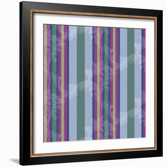 Scroll Stripe Periwinkle-Bill Jackson-Framed Giclee Print