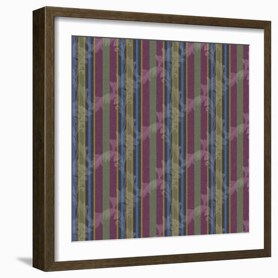 Scroll Stripe Plum-Bill Jackson-Framed Giclee Print